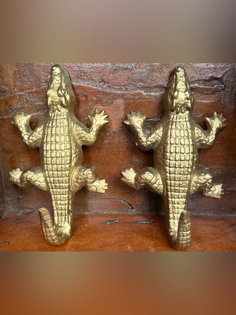 Gold toned Crocodile Hooks, by World Market